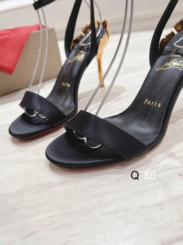 Christian Louboutin Ginko Girl Sandales à Lanières 85mm Satin Noir – Image 2