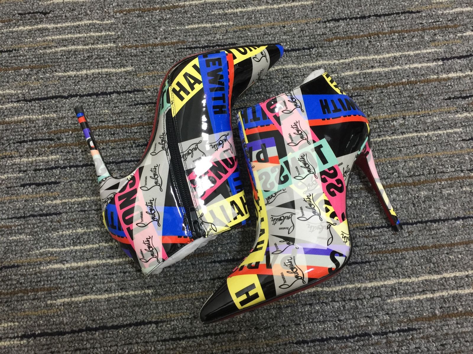 Christian Louboutin Gorgona Bottines 100 mm Cuir Verni Loubiballage