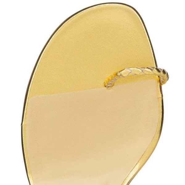 Christian Louboutin Hibaq 55 Mm Sandales en Cuir Nappa Iridescent Or – Image 4