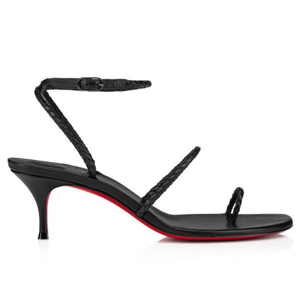 Christian Louboutin Hibaq 55 Mm Sandales en Cuir Nappa Noir – Image 2