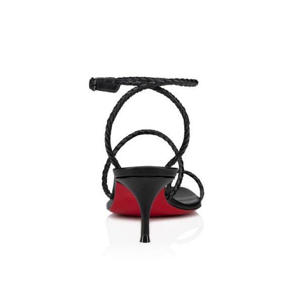 Christian Louboutin Hibaq 55 Mm Sandales en Cuir Nappa Noir – Image 3