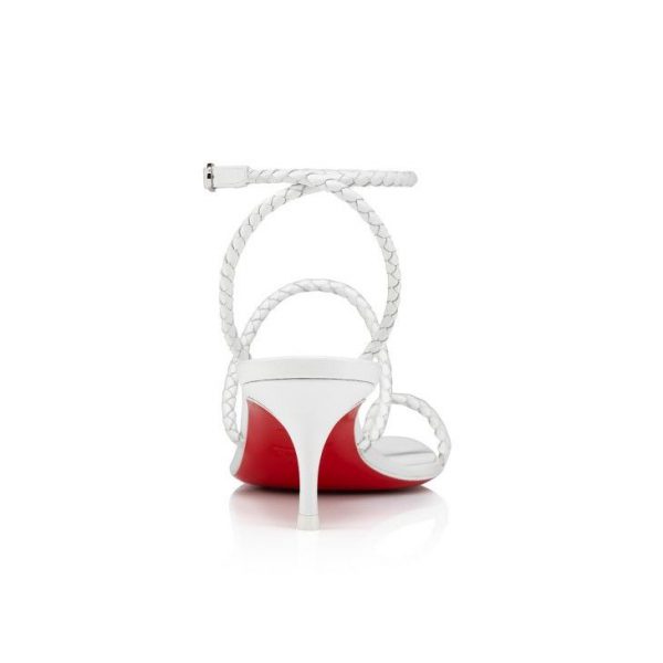 Christian Louboutin Hibaq 55 Mm Sandales en Cuir Nappa Blanc – Image 3