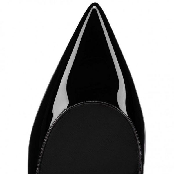 Christian Louboutin Ballerines Hot Chickita en cuir de veau verni noir – Image 4