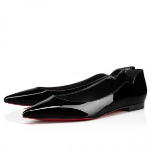 Christian Louboutin Ballerines Hot Chickita en cuir de veau verni noir