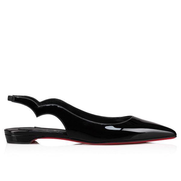 Christian Louboutin Ballerines sling Hot Chickita en cuir verni noir – Image 2