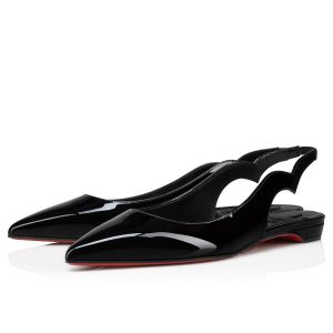 Christian Louboutin Ballerines sling Hot Chickita en cuir verni noir