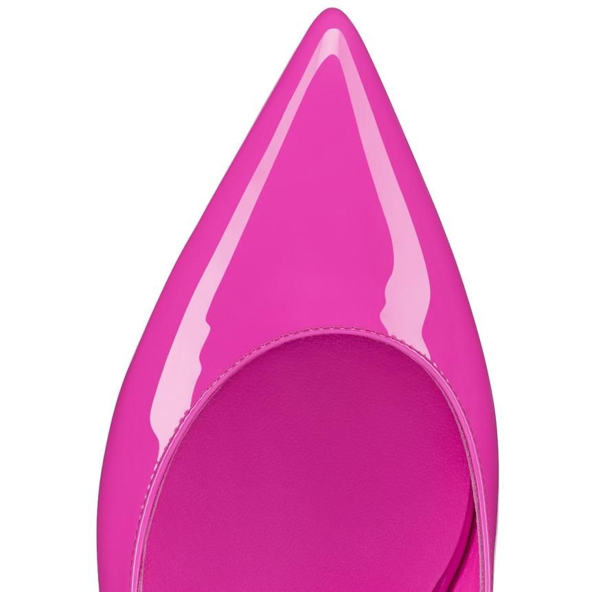 Christian Louboutin Hot Chickita Sling Ballerines Plates en Cuir Verni Rose Bolerose – Image 4