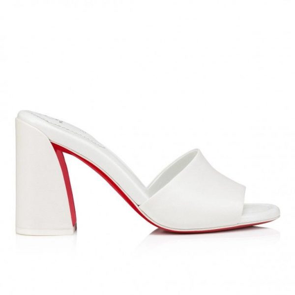 Christian Louboutin Jane Mule 85 mm Mules Cuir Nappa Bianco – Image 2