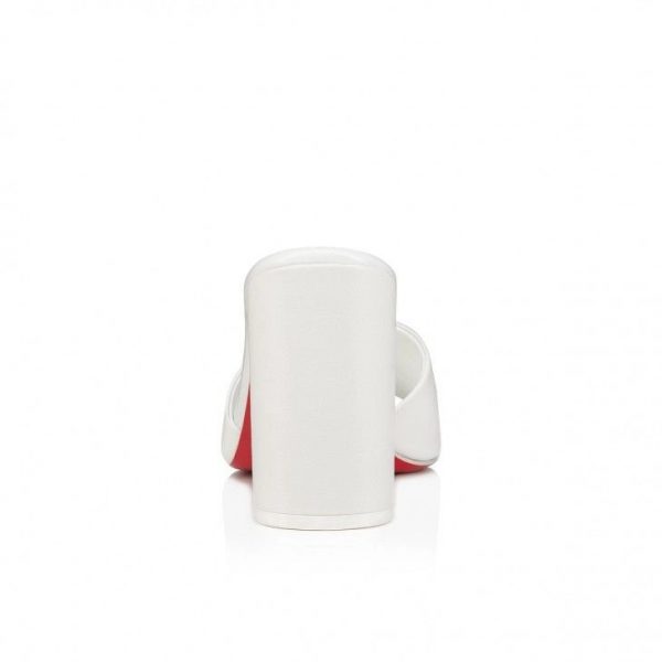 Christian Louboutin Jane Mule 85 mm Mules Cuir Nappa Bianco – Image 3