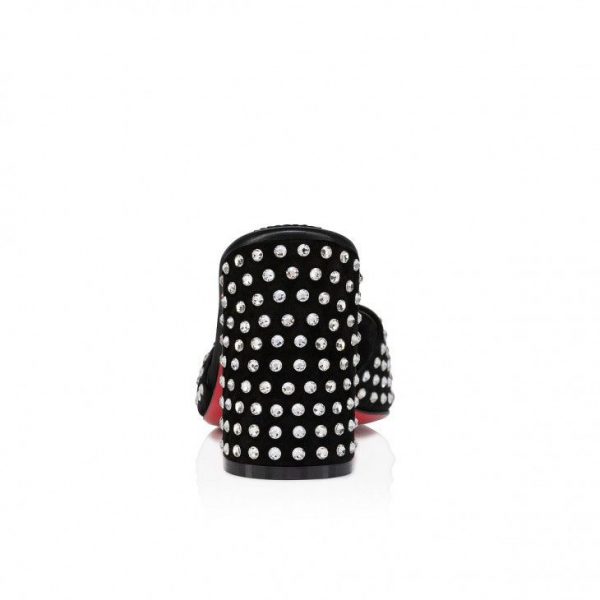 Christian Louboutin Jane Mule Strass Boum 85 mm Mules Veau Velours et Strass Boom Noir – Image 3