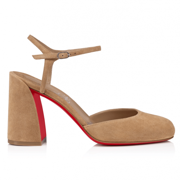Christian Louboutin Jane Escarpins 55mm Veau Velours Marron – Image 2