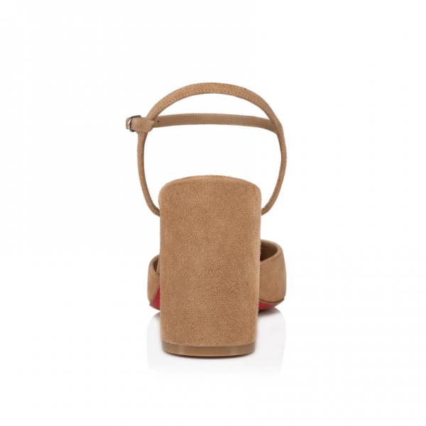 Christian Louboutin Jane Escarpins 55mm Veau Velours Marron – Image 3