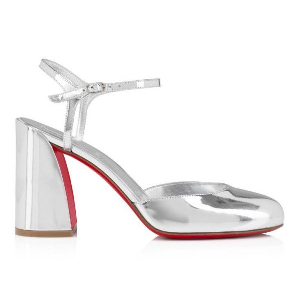 Christian Louboutin Jane Escarpins 85 mm Cuir Speccchio Argent – Image 2