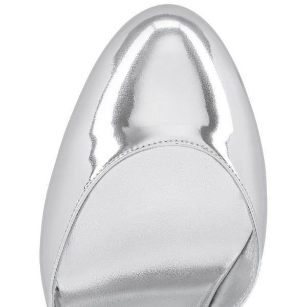 Christian Louboutin Jane Escarpins 85 mm Cuir Speccchio Argent – Image 4