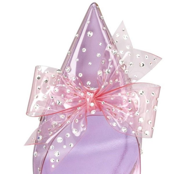Christian Louboutin Jelly Strass 80mm Escarpins PVC Cuir Nappa Irisé et Strass Parme – Image 4