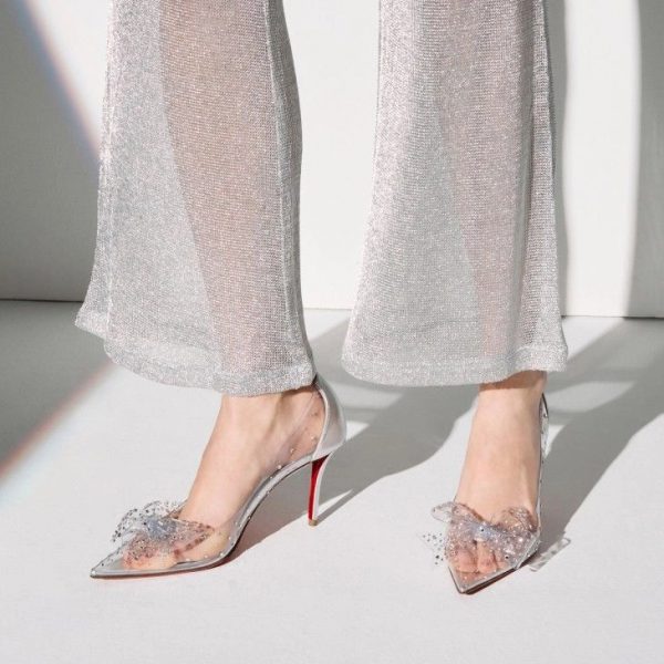 Christian Louboutin Jelly Strass escarpins 80 mm en PVC, cuir nappa iridescent et strass – Image 5