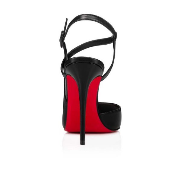 Christian Louboutin Jenlove 100 mm Escarpins À Brides Cuir Noir – Image 3