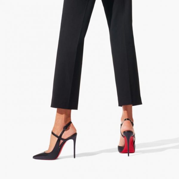 Christian Louboutin Jenlove 100 mm Escarpins À Brides Cuir Noir – Image 5