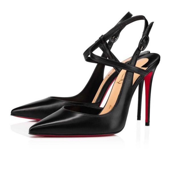 Christian Louboutin Jenlove 100 mm Escarpins À Brides Cuir Noir