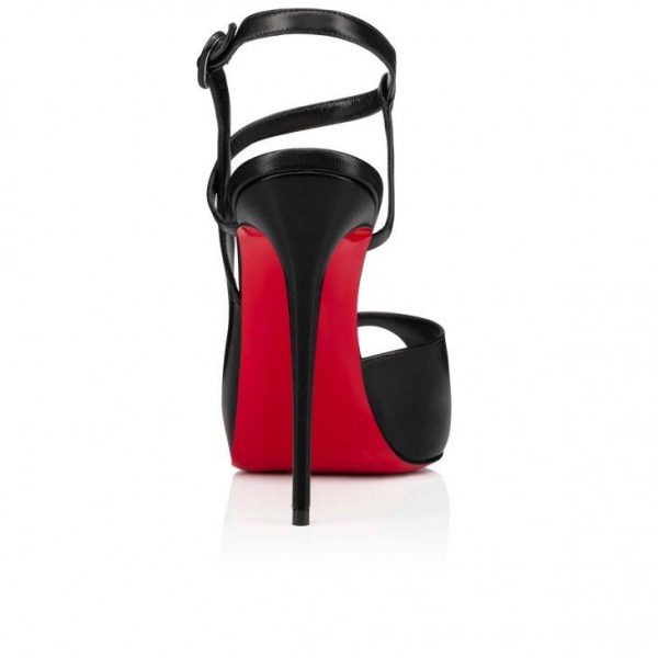 Christian Louboutin Jenlove Alta escarpins ouverts 120 mm en cuir noir – Image 3