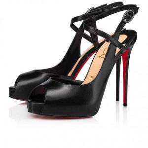 Christian Louboutin Jenlove Alta escarpins ouverts 120 mm en cuir noir