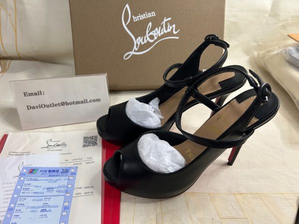Christian Louboutin Jenlove Alta escarpins ouverts 120 mm en cuir noir – Image 5
