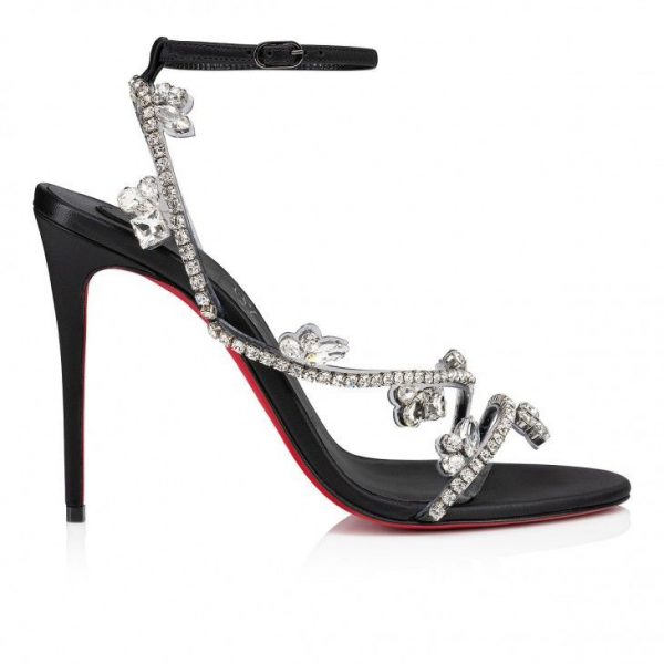 Christian Louboutin Joli Queen Sandales Embellies 100mm Noir – Image 2