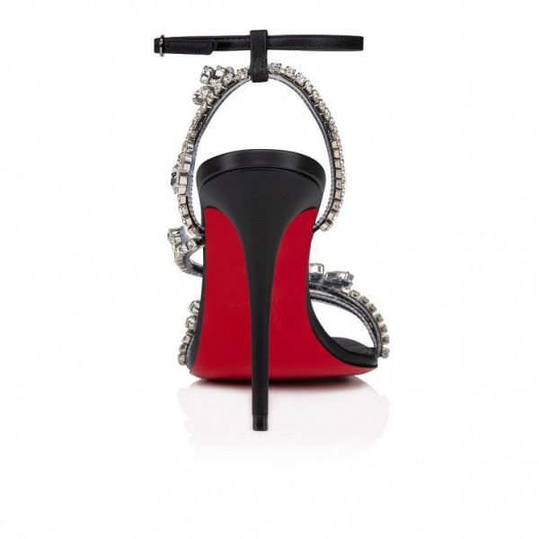 Christian Louboutin Joli Queen Sandales Embellies 100mm Noir – Image 3