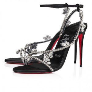 Christian Louboutin Joli Queen Sandales Embellies 100mm Noir