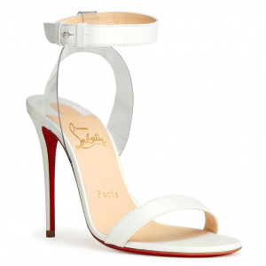 Christian Louboutin Jonatina 100 PVC Sandales en Cuir PVC Blanc