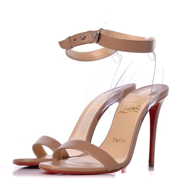 Christian Louboutin Jonatina Sandal 100 Sandales en Cuir Nappa Nude