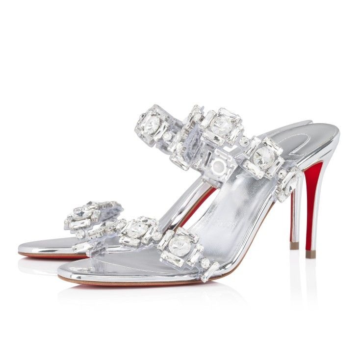 Christian Louboutin Sandales Just Jewel 85 mm en TPU et cuir specchio cristal