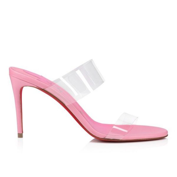 Christian Louboutin Just Nothing 85 mm Mules Cuir verni et TPU recyclé Calipso – Image 2