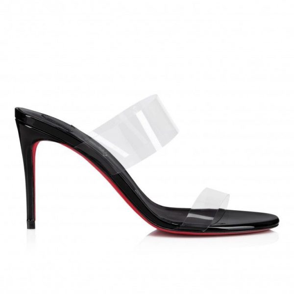 Mules Christian Louboutin Just Nothing 85 mm en cuir verni et TPU noir – Image 2