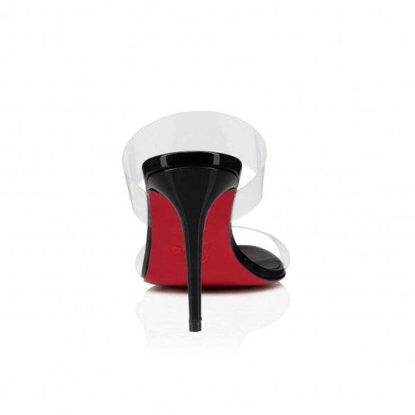 Christian Louboutin Just Nothing 85 mm Mules Cuir Verni et TPU Noir – Image 3