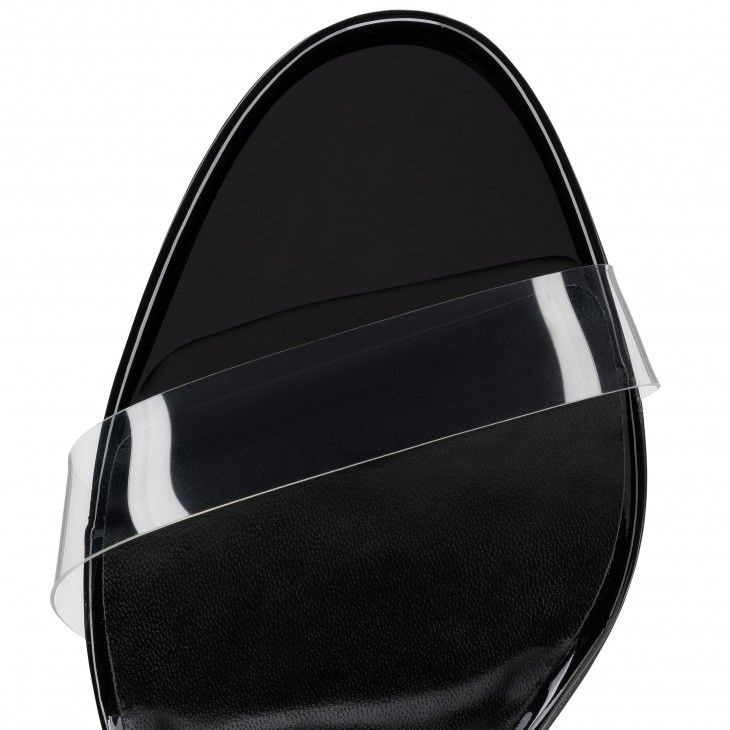 Christian Louboutin Just Nothing 85 mm Mules Cuir Verni et TPU Noir – Image 4