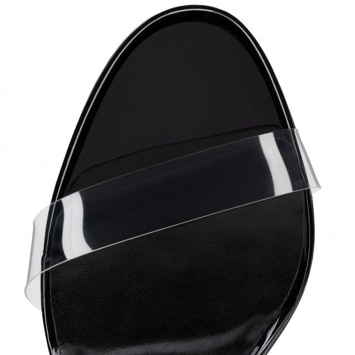 Mules Christian Louboutin Just Nothing 85 mm en cuir verni et TPU noir – Image 4