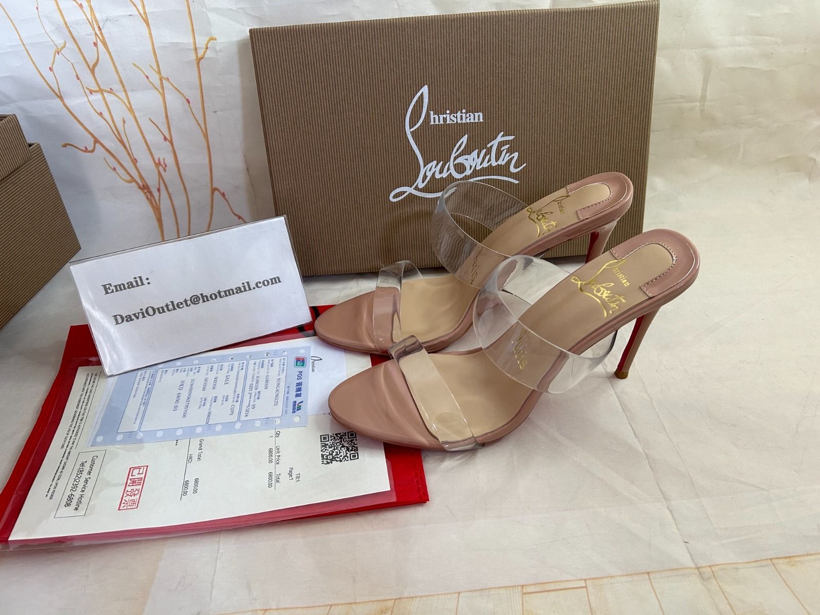 Christian Louboutin Just Nothing 85 Mm Sandales en Cuir Verni et TPU Blush – Image 5