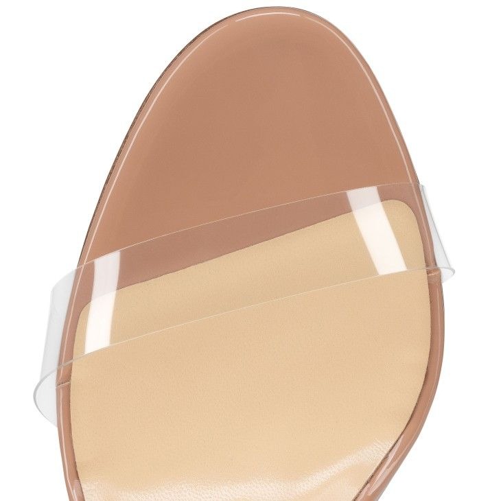 Christian Louboutin Just Nothing 85 Mm Sandales en Cuir Verni et TPU Blush – Image 4