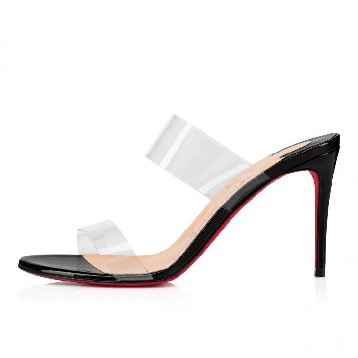 Christian Louboutin Just Nothing 85 Mm Sandales en PVC et Cuir Verni Noir – Image 2