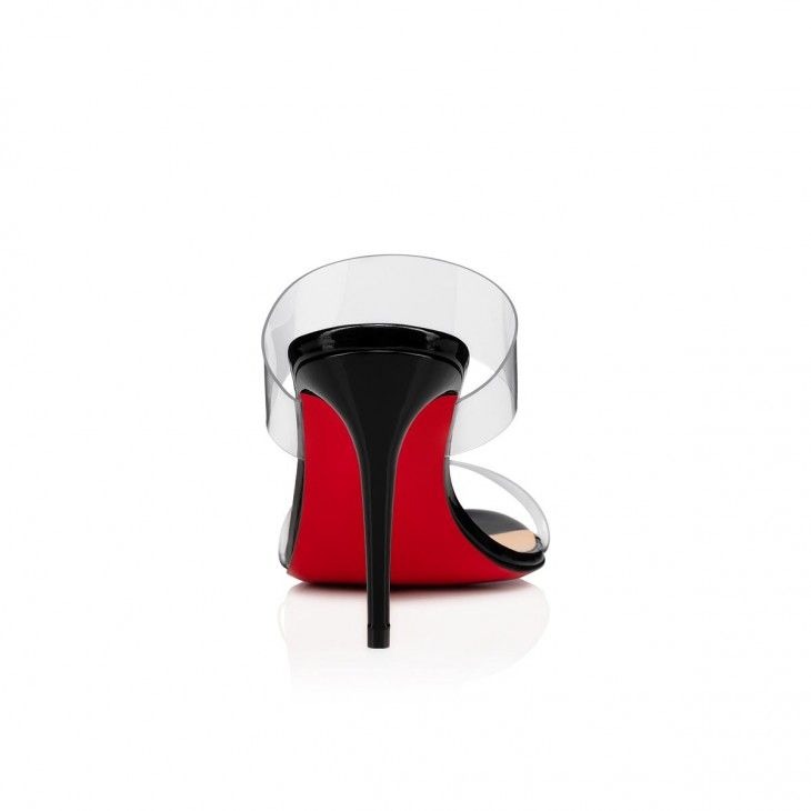 Christian Louboutin Just Nothing 85 Mm Sandales en PVC et Cuir Verni Noir – Image 3