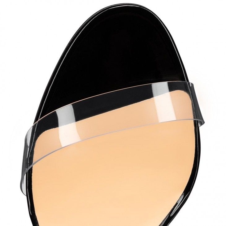 Christian Louboutin Just Nothing 85 Mm Sandales en PVC et Cuir Verni Noir – Image 4