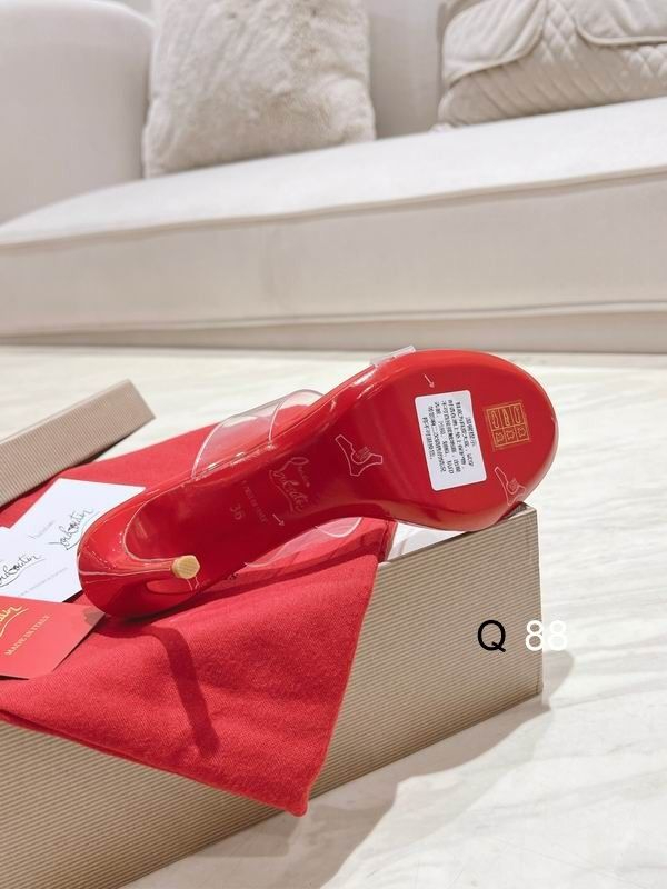 Christian Louboutin Just Nothing Mules Cuir verni et TPU recyclé Rouge – Image 2