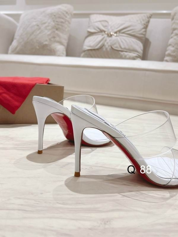 Christian Louboutin Just Nothing Mules Cuir verni et TPU recyclé Blanc – Image 3