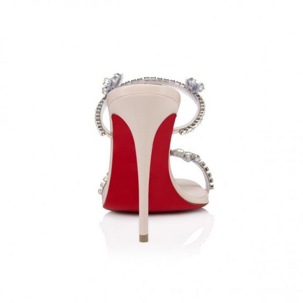 Christian Louboutin Just Queen 100 mm Mules PVC et Cuir Nappa Leche – Image 3