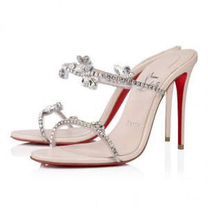 Christian Louboutin Just Queen 100 mm Mules PVC et Cuir Nappa Leche