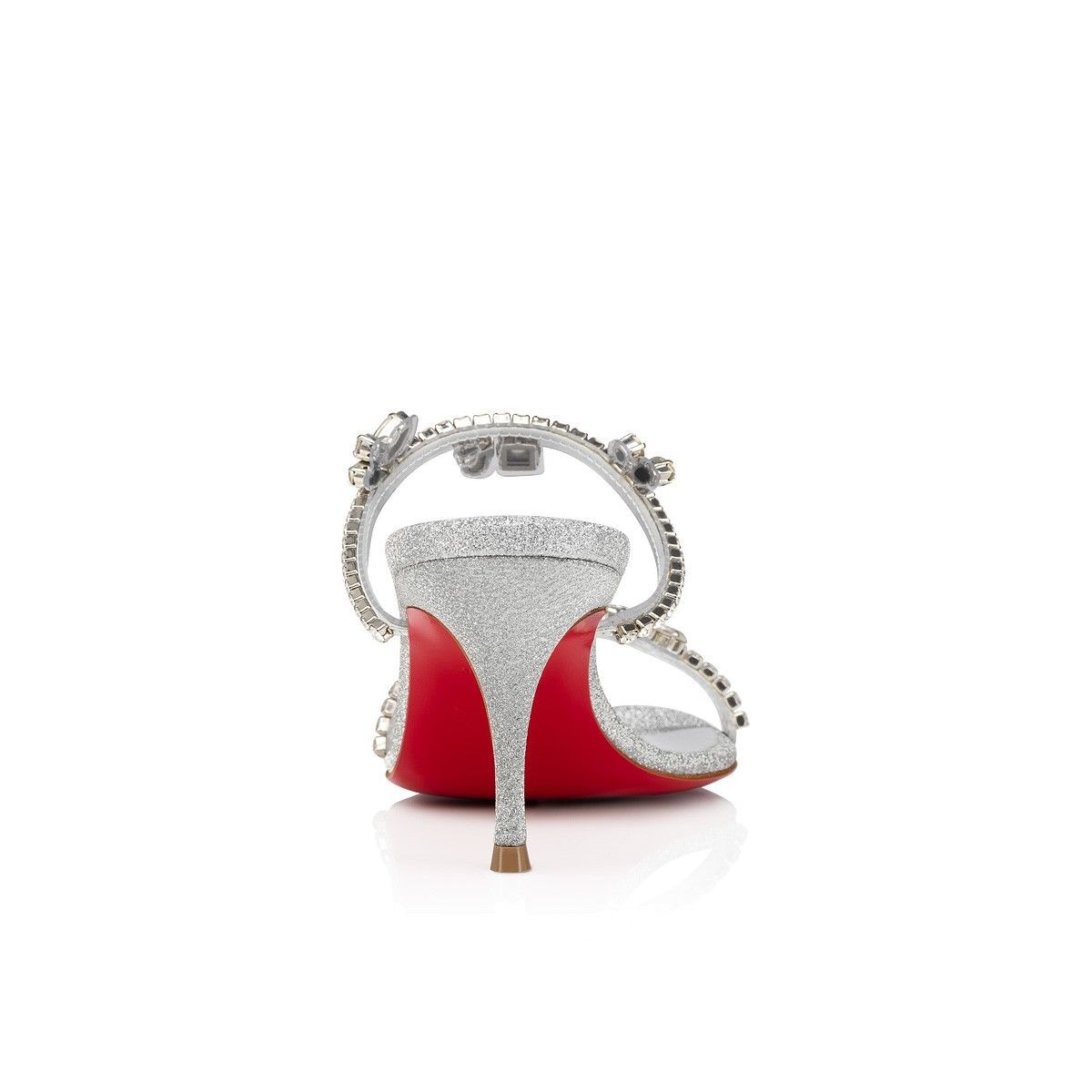 Christian Louboutin Just Queen 70 Mm Mules en Cuir à Paillettes Argenté – Image 3