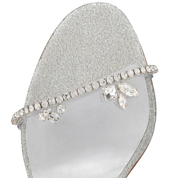 Christian Louboutin Just Queen 70 Mm Mules en Cuir à Paillettes Argenté – Image 4