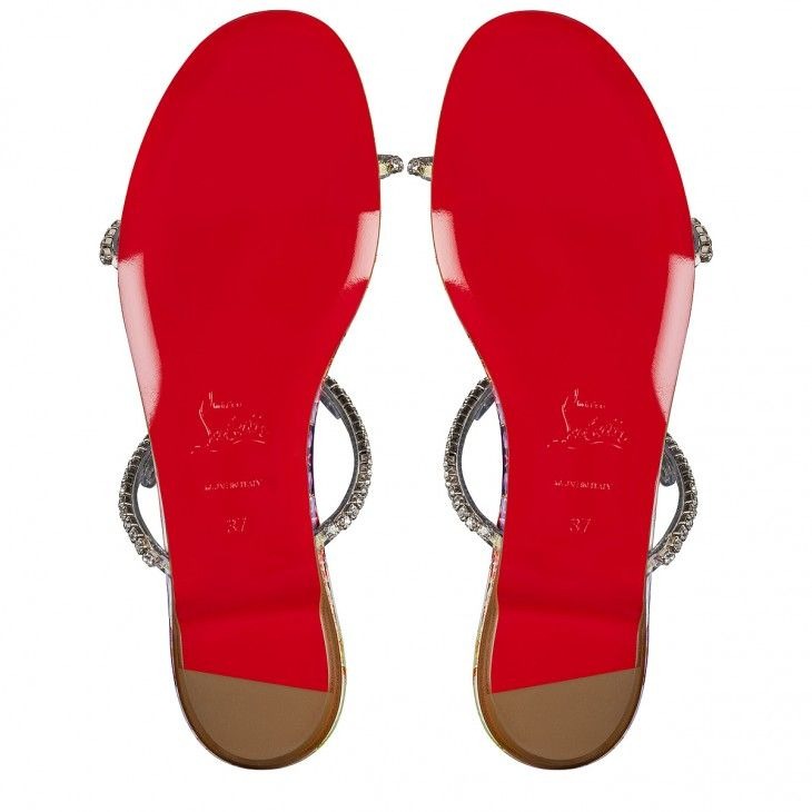 Christian Louboutin Just Queenie Mules PVC et Cuir de Veau Imprimé Fleuri Multicolore – Image 5