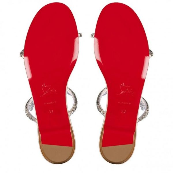 Christian Louboutin Just Queenie Mules PVC et Cuir Nappa Leche – Image 5